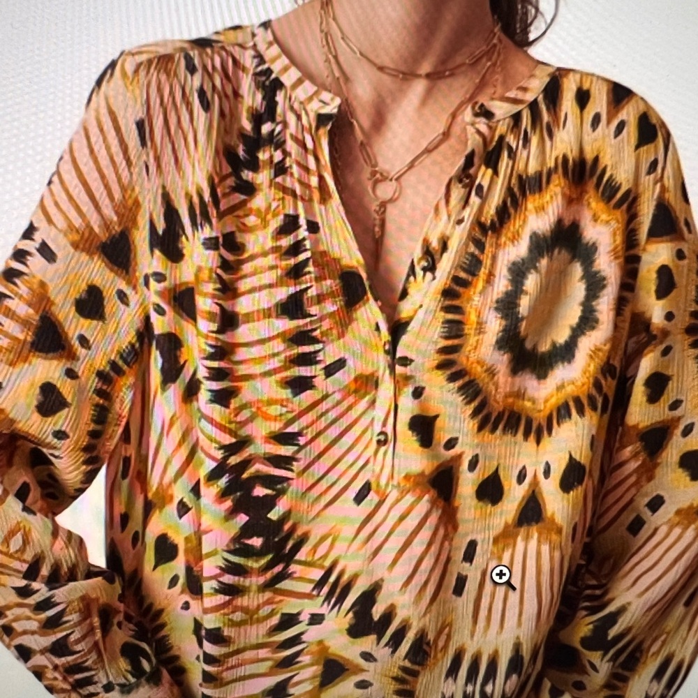 Ba&sh Calysta crinkled blouse in kaleido XS